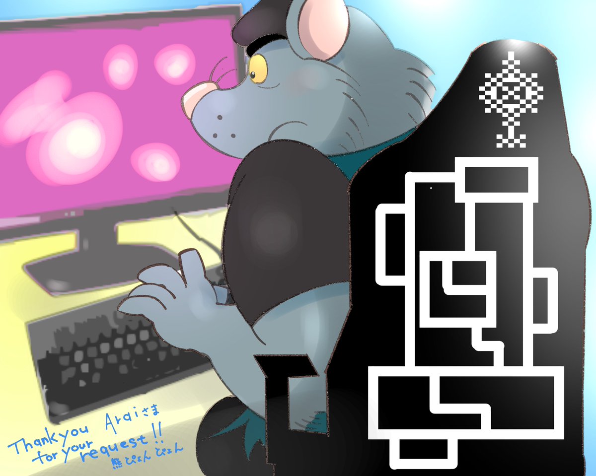 I commissioned <a href="/m2vcJTaD5hsdvLa/">熊ぴょんぴょん</a>  my faves from the game BROK the InvestiGator. They look so cute! 🐊💚🐀
I want the game to come out already! The demo was really good!