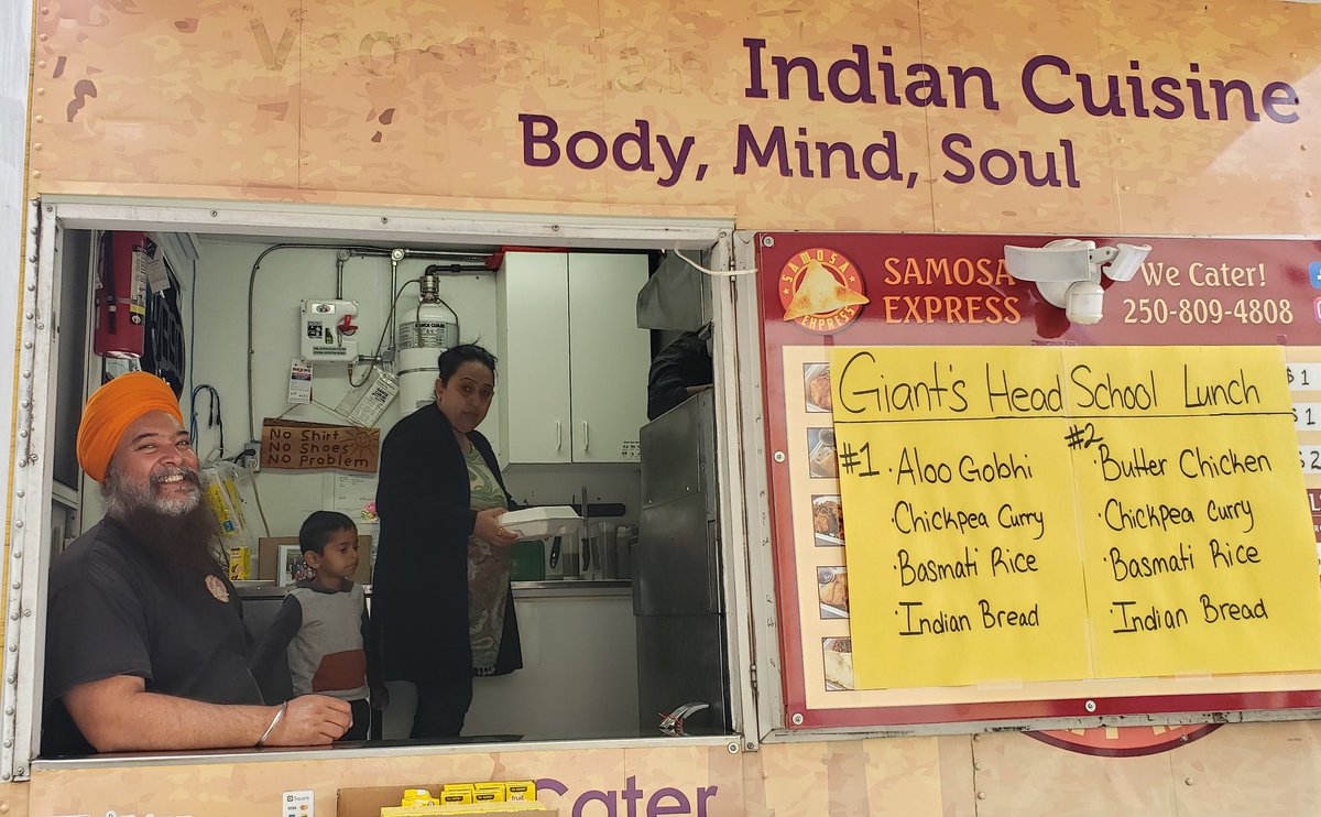 I was a very lucky Teacher on Call today at Giant's Head Elem in Summerland! A huge shout out to Samosa Express food truck from Penticton who provided lunch to every student and staff member today - for free. It was amazing. ❤ #samosaexpress #penticton #summerland #sd67