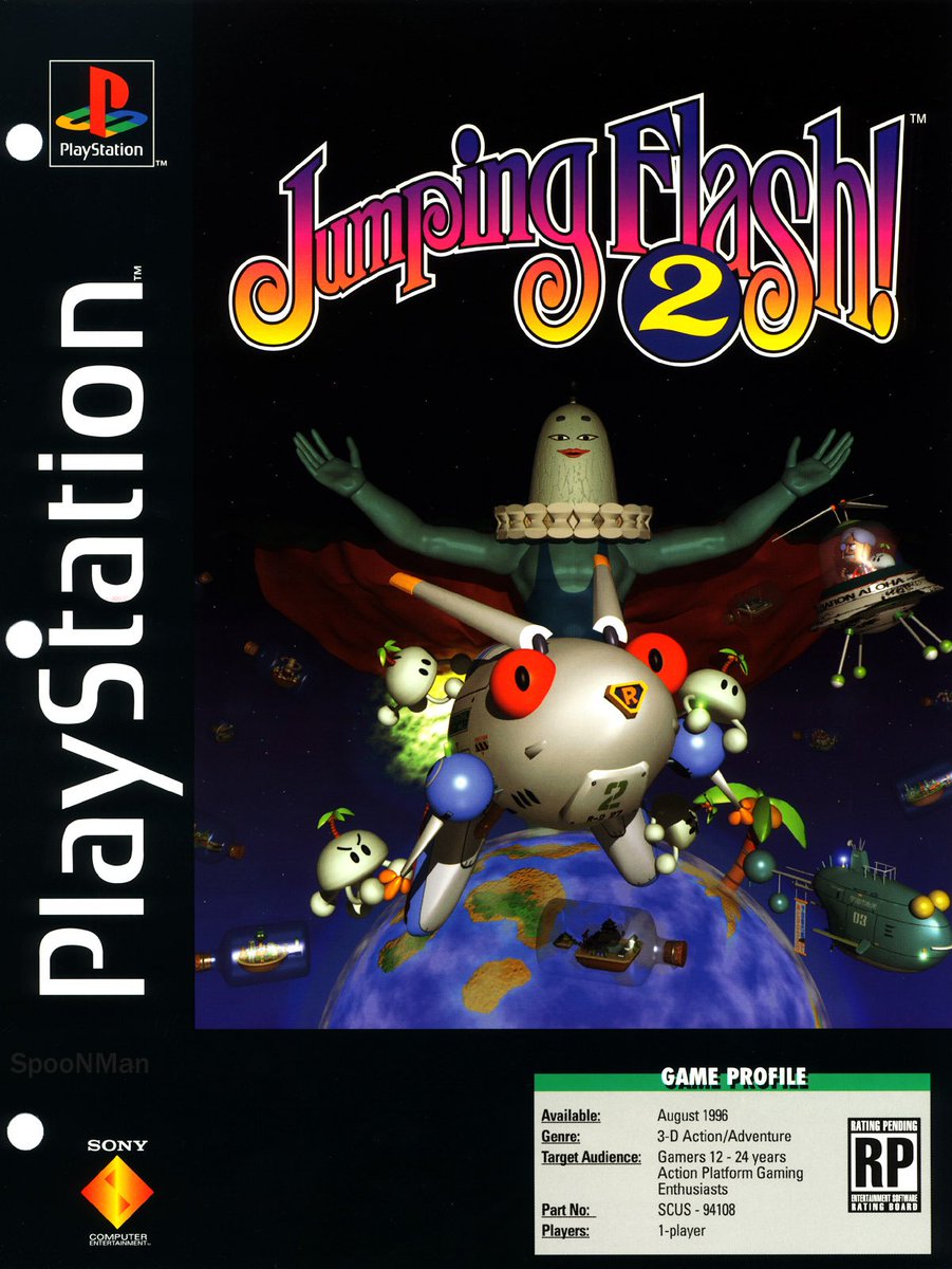 matthewhenzel's tweet photo. Rare Jumping Flash! 2 product page scans. These are from the Neo*Star Babbage's Sony PlayStation Resource Guide. Come on Sony @PlayStation , bring on Jumping Flash! 4!, or a modern remake of JF1.🐰🐰
#SonyPlayStation #JumpingFlash2 #PSX #PS1 #Exact https://t.co/aZIRomMDrJ