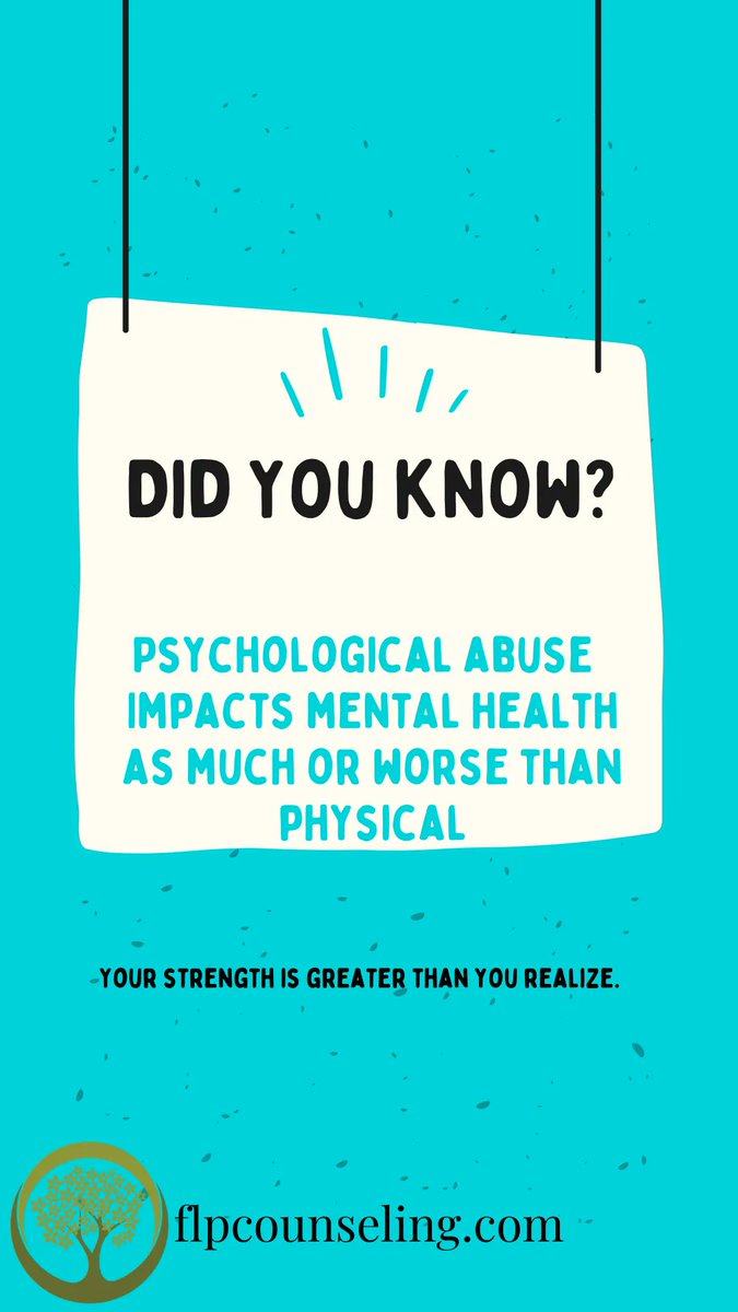 CounselingFlp's tweet photo. Psychological Abuse Impacts Health as Much or Worse than Physical 👊🏻Abuse: https://t.co/MRzgiorP10 #mentalhealthawareness #selfcare #counselinghelps #flpcounseling https://t.co/Q5Nq6n8WKb https://t.co/R0PsQf7VGc
