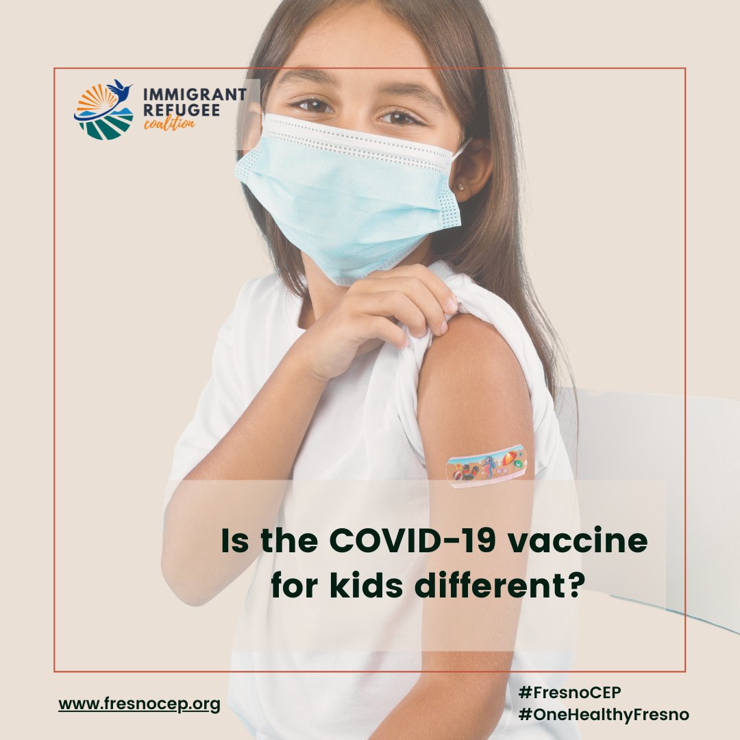 CultivaLaSalud's tweet photo. Fresno County still registering low #COVID19 vaccination rates among children 5 - 11 years old eligible to receive the vaccine. 
Let them enjoy the summer by #gettingvaccinated
National Alliance for Hispanic Health Fresno County Covid-19 Equity Project  #OneHealthyFresno https://t.co/6zxeLBmUyF