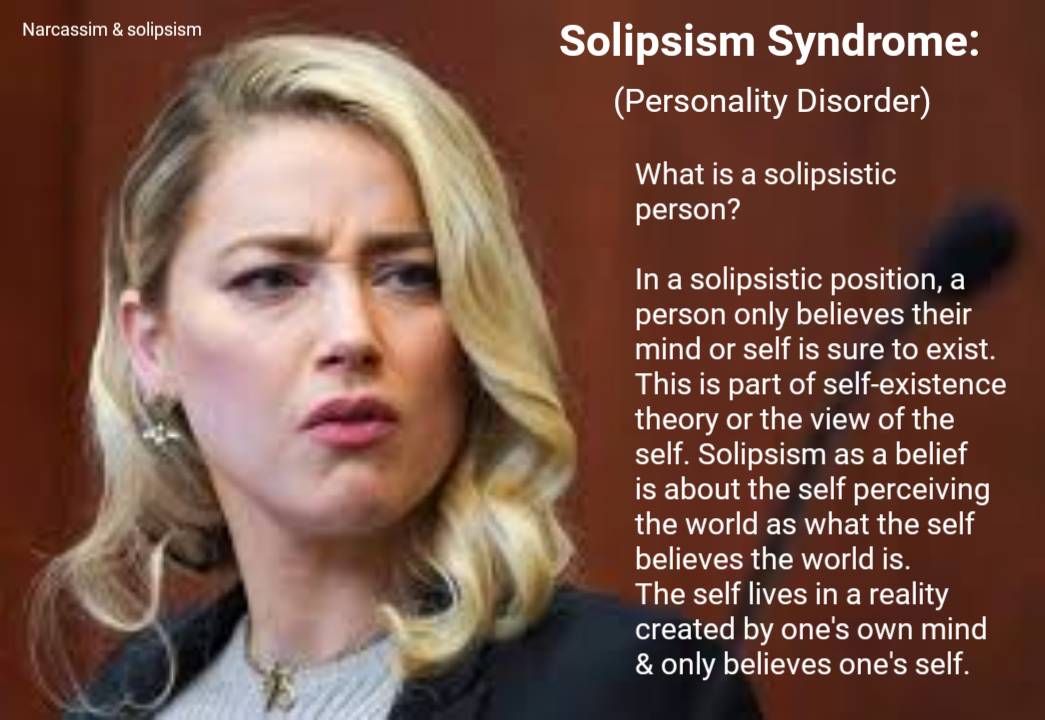 bikerchick087's tweet photo. Narcissism is Solipsistic
Fundamentally, this is what narcissists believe. That they are the only real person in a world of nonplayer characters, mere things to be used or discarded.
#AmberHeardIsALiar
#AmberHeardIsANarcissist
#AmberHeardlsAnAbuser
#amberheardinterview ππ©π€₯ https://t.co/BkIqs1UCXx