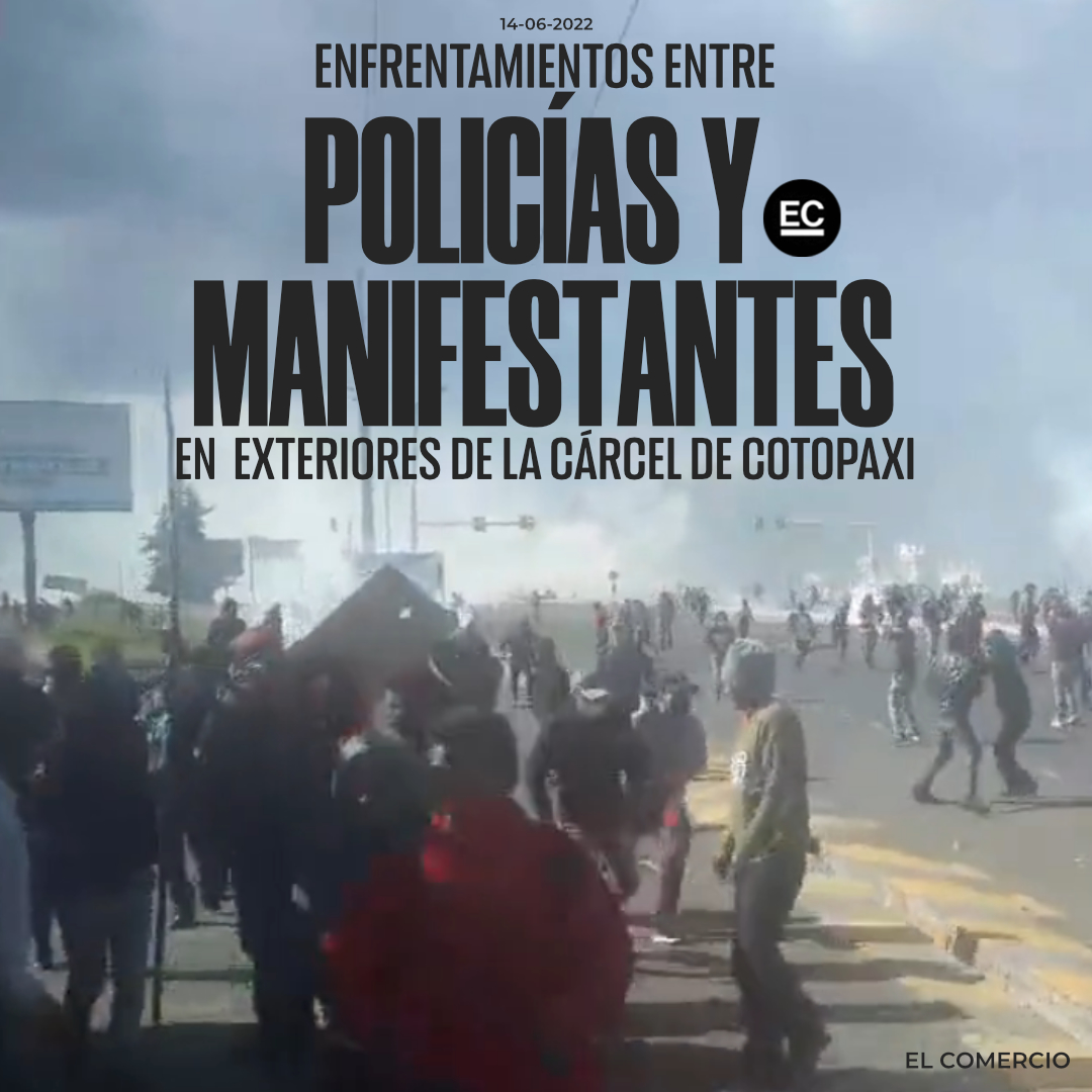 elcomerciocom's tweet photo. #VIDEOS | Un grupo de manifestantes llegó hasta la cárcel de #Cotopaxi para buscar al presidente de la Conaie, Leonidas Iza » https://t.co/FUBmTYEkuh https://t.co/i5aPvrbzs3