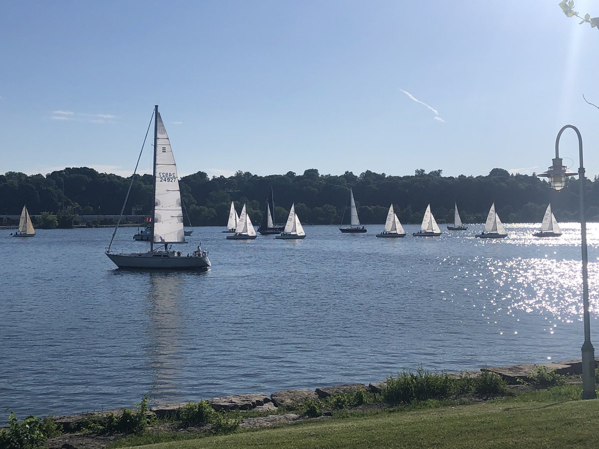 bobbyhristova's tweet photo. Sailboats have taken over #HamOnt’s Bayfront Park ⛵️ https://t.co/wQ1zr19Cff