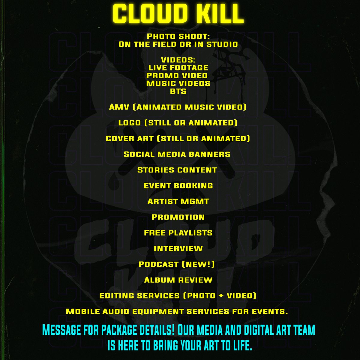 CloudKillCA's tweet photo. Cloud__Kill 🤝 LET'S CREATE! 
#cloudkill #photo #footage #event #promo #music #rap #trap #visuals #videography #photography #amv #media #packages #nowtrending #trending #artistmgmt #interviews #photoshoot #upland #losangeles #hollywood https://t.co/GNWI3ylM89