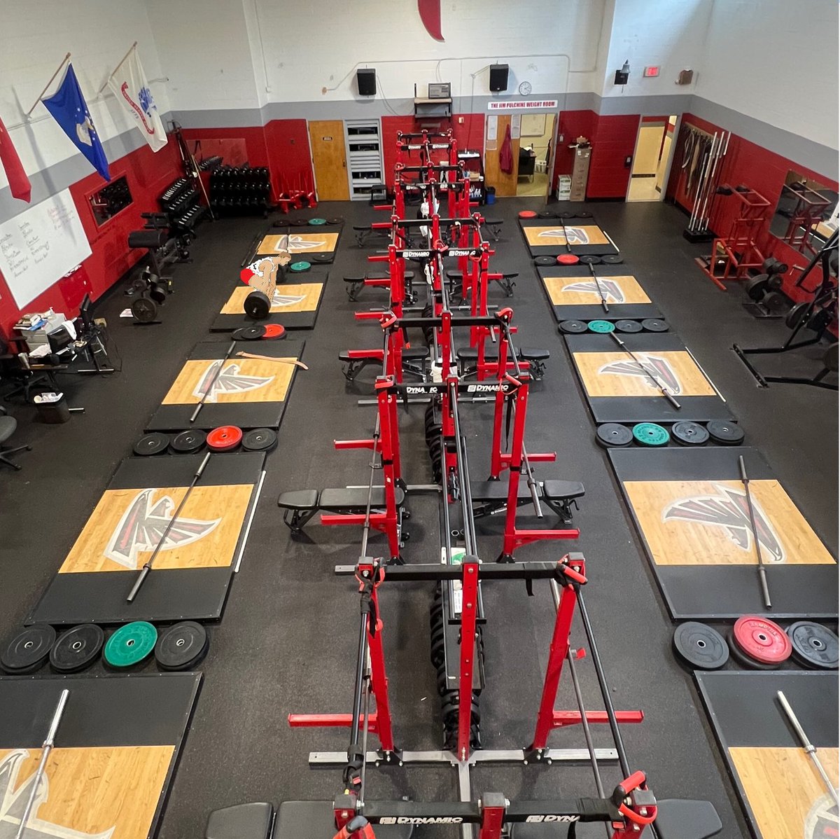 All of the FHS students getting stronger this summer.  Don't mind Coach Bailey there deadlifting - *artist rendition - he had to take the photo too*)