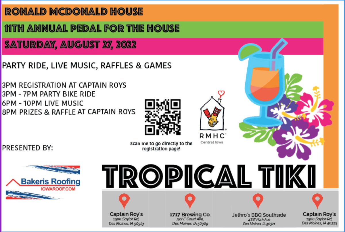 Have you registered for this wild ride yet?
rmhdesmoines.ejoinme.org/PedalSignUp