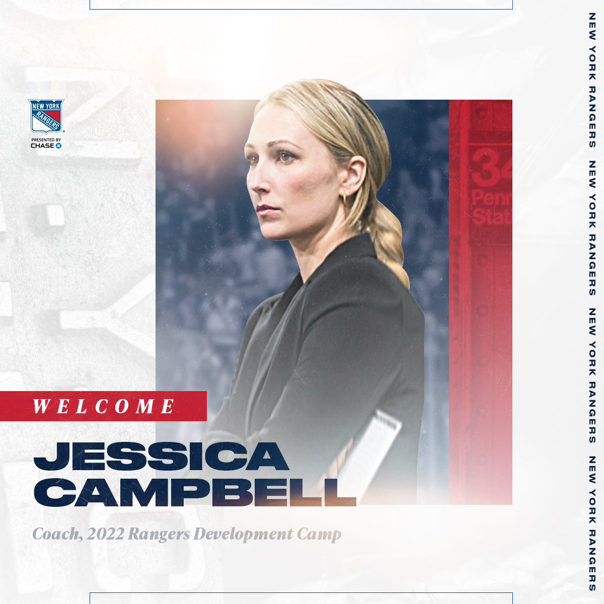 NYRangers's tweet photo. OFFICIAL:  Jessica Campbell (@boof_campbell) will serve as a coach during the 2022 #NYR Development Camp, set to take place later this summer.

Full details: https://t.co/JBcNMuMPaW https://t.co/5sV4lkMA9T