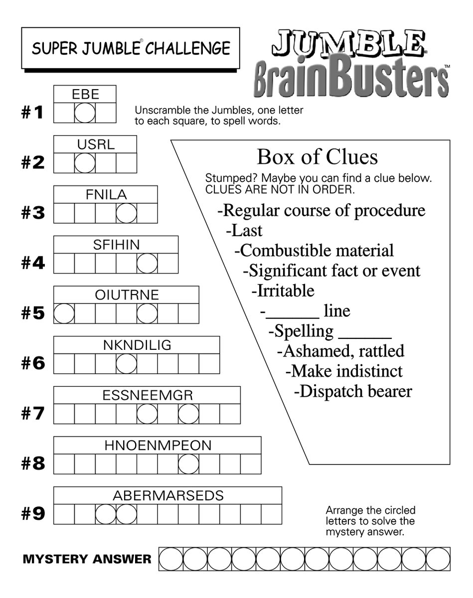 jumble answers help and solution to the daily jumble puzzle