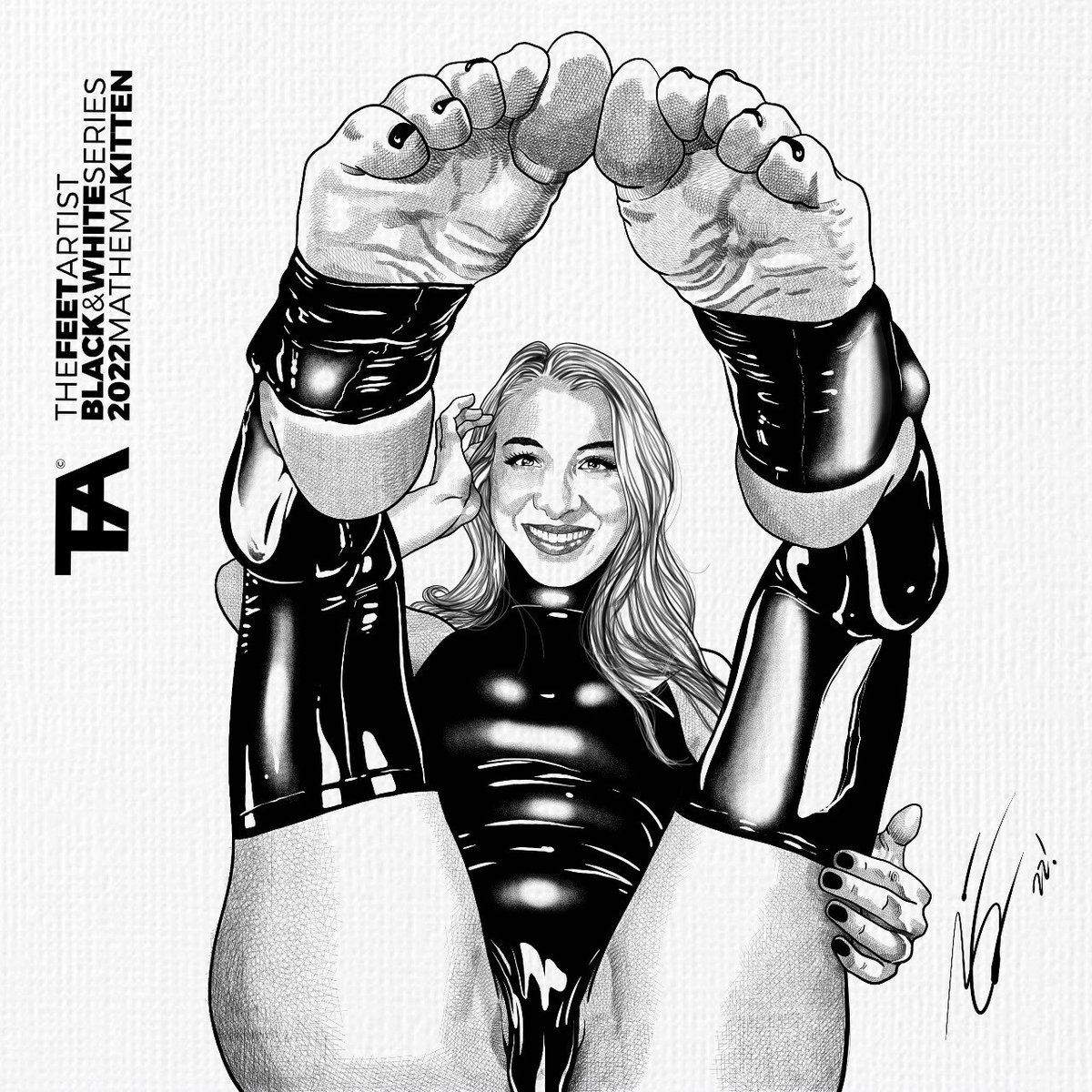 TheFeetArtist's tweet photo. Mathematics could never be more perfect, a true luxury to be able to draw  @MKittenOfficial for the Black and White series.  Thank you very much for the trust, we hope to be able to repeat soon!

#thefeetartist #feet #eroticart #eroticartist #toes #foot #soles #sexyfeet #goddess https://t.co/rAkrAIFGdv