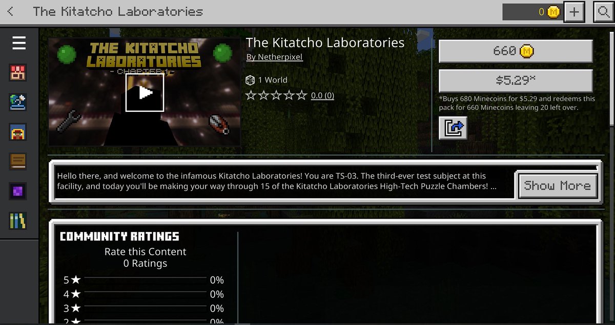 The Kitatcho Laboratories - Chapter 1: Bedrock Edition is now available on the Minecraft Marketplace! Feel free to check it out and support our team by giving it a positive rating! 

Big thank you to NetherPixelStudios (<a href="/NetherPixel7/">NetherPixelStudios</a>) as well for publishing it!

#Minecraft #TKL