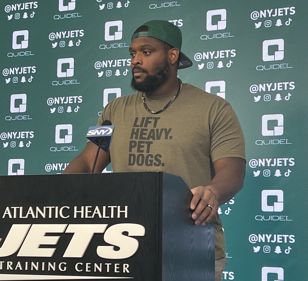 Connor_J_Hughes's tweet photo. All-pro shirt from Laken Tomlinson #Jets https://t.co/Z3z3ClldqX