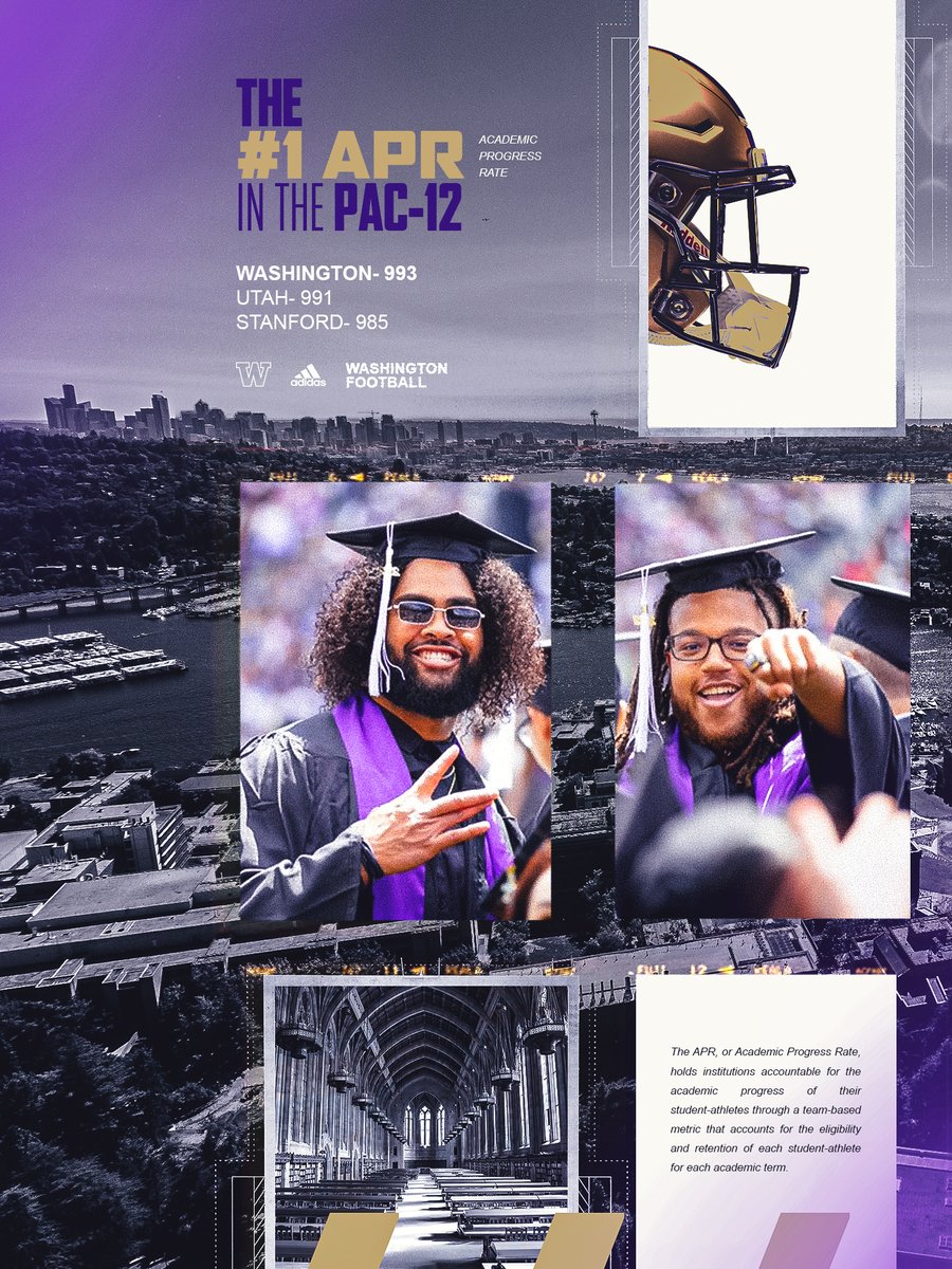 Achieving academic excellence‼️
Washington earns the No. 1️⃣ APR score in the Pac-12‼️

#BowDown #PurpleReign