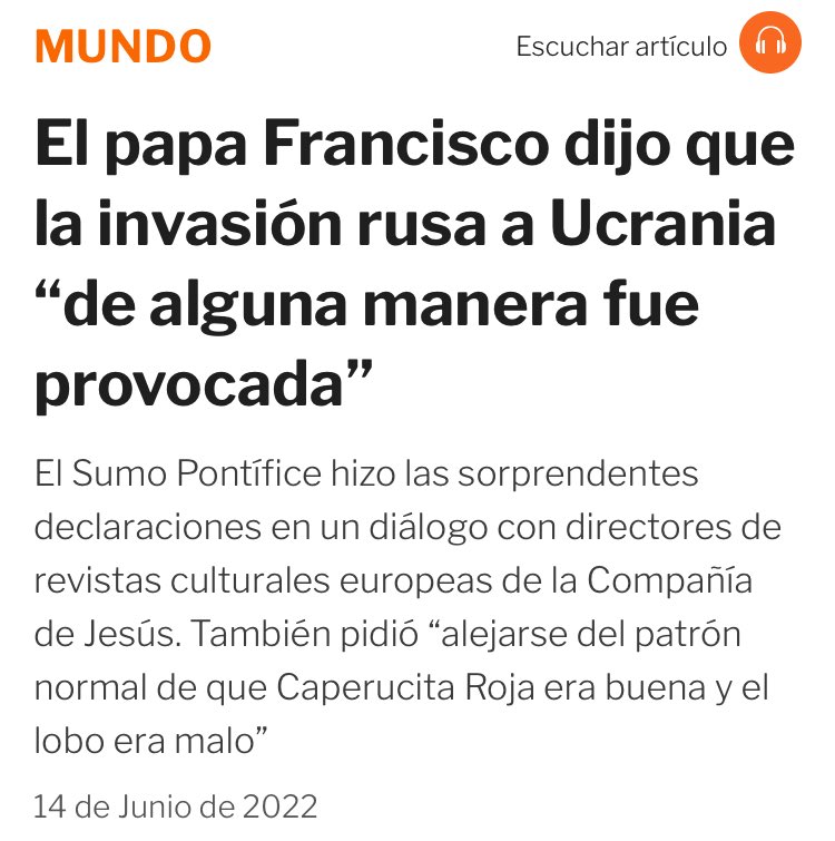 GeneralBWPayne's tweet photo. Hoy en “es culpa de Ucrania que andaba con la soberanía demasiado cortita, mirá cómo la puso a Rusia”: el Santo Bagre.
Me mata que con tal de hacer de porrista de Vovochka, el sepulcro blanqueado se tire de cabeza a la tosquera del relativismo moral.

Jebús, dame fuerzas. https://t.co/KIVEOM2vM6