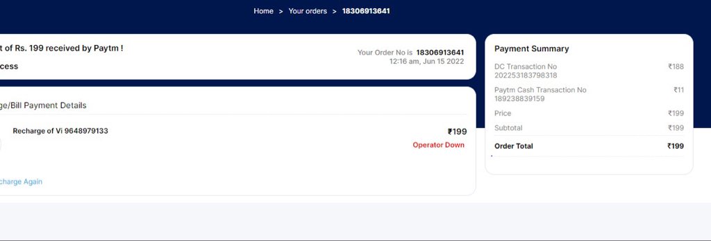 Akash_up1's tweet photo. @PaytmMall @Paytm @Paytmcare @PaytmMoney 

You idiots why hold my money I recharge mobile but amount not credited yet 

Solve the matter https://t.co/AGdm7kwc5T