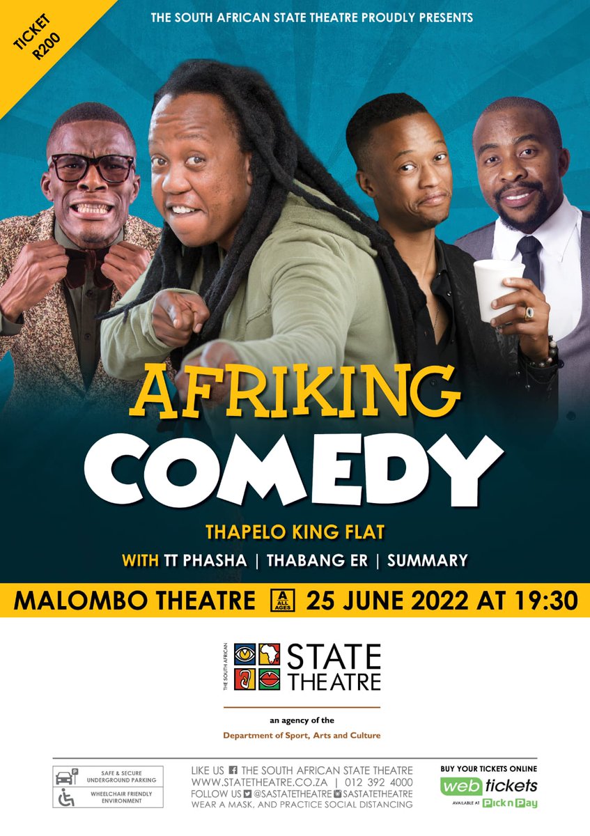 MrTTPhasha's tweet photo. Let's get those tickets, Pretoria we coming in hot... I can guarantee that this show is gonna be too amazing 🔥🔥🔥🔥 at The South African State Theatre with the likes of @summar_y, @Thapelokingflat and @Thabang_ER... https://t.co/mZFbVFDWmW
