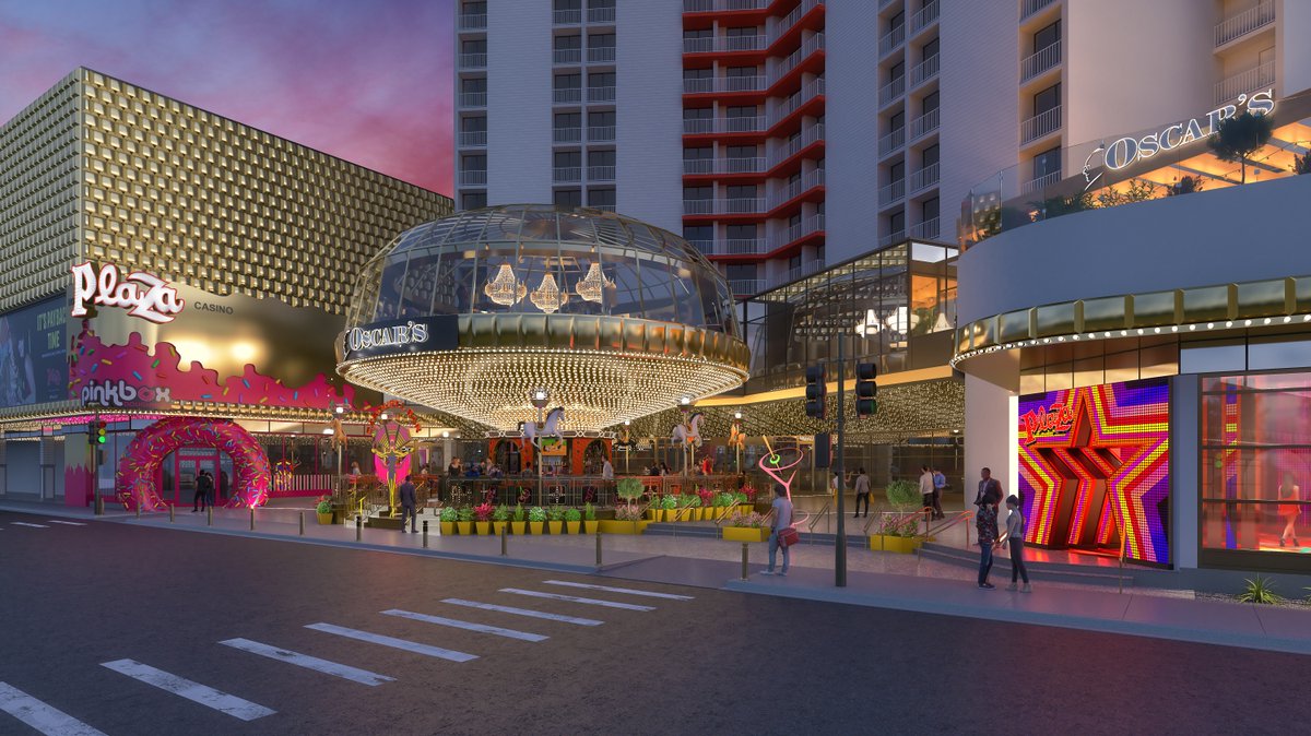 PlazaLasVegas's tweet image. ✨JUST ANNOUNCED✨ #ReimaginationOfMainStreet
Introducing @carouselbarlv, Rooftop Dining at Oscar's, @Pinkboxdoughnut, #DTLV First Smoke-Free, Social Media Friendly Gaming Space. Like &amp;amp; retweet for your chance to win a 2-night stay &amp;amp; $150 credit to Carousel Bar! @BCSlots #PlazaLV