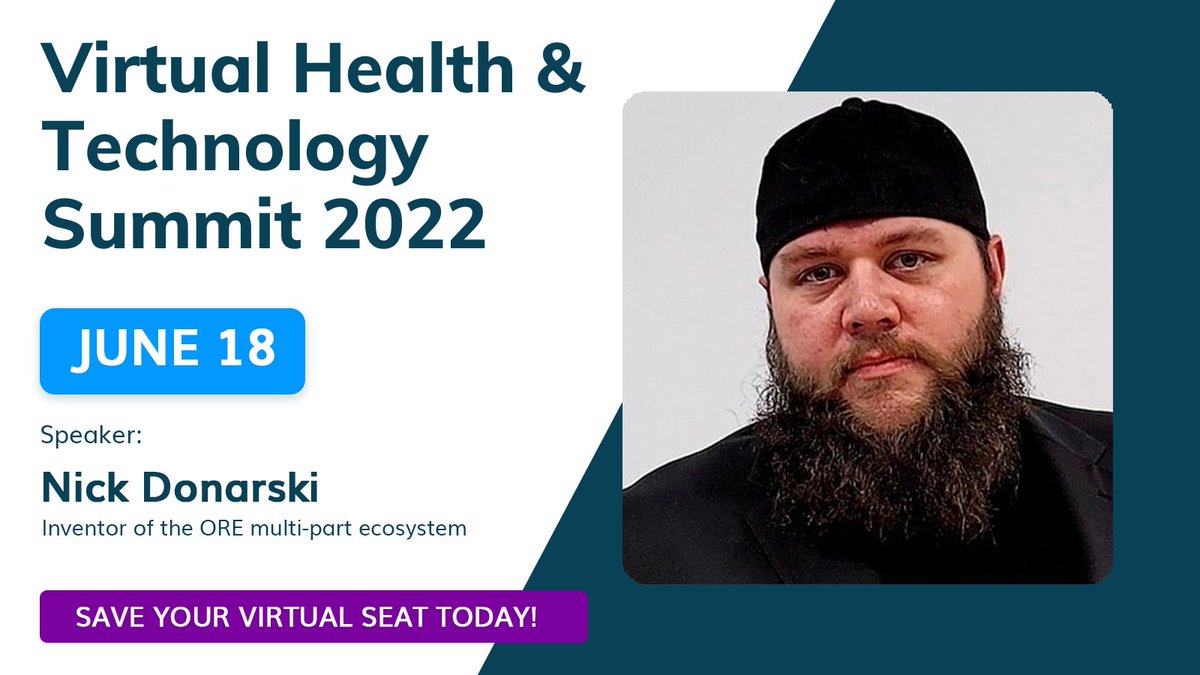 Let's talk about: HEALTHCARE METAVERSE, BLOCKCHAIN + CRYPTO + Al with Nick Donarski inventor of the ORE multi-part ecosystem, Cyber Security Expert - MCSE+S, MCSA+S, MCSE, MCSA, MCP, and CEH
 
Virtual Health &amp; Technology Summit 2022
SAVE YOUR SEAT! bit.ly/3MYJs7e