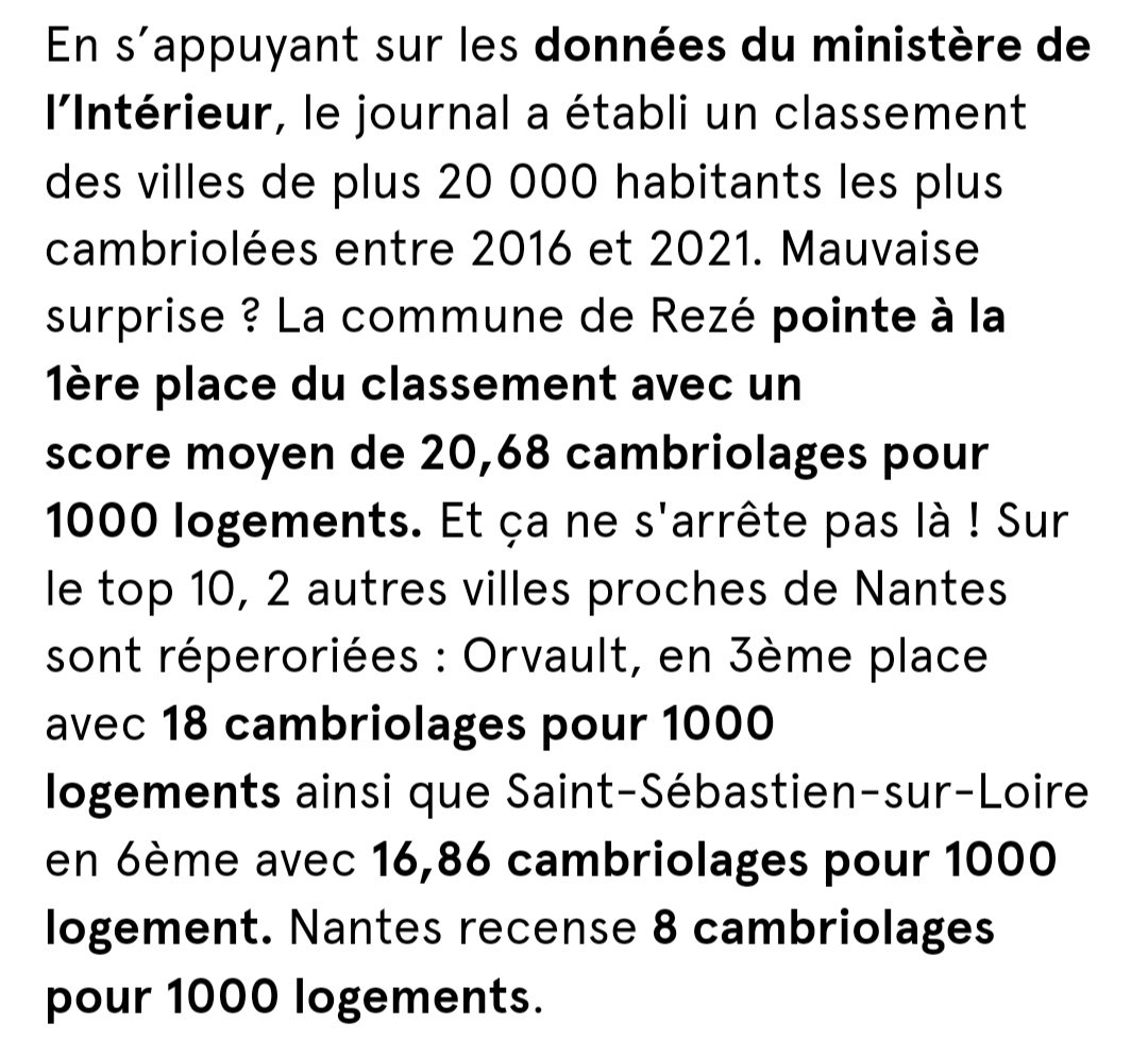 JFB_AvecMarion's tweet photo. Bienvenue à #Nantes où 3 communes sur 10 sont les plus cambriolées en France...
#Rezé #StSeb #Orvault
#cambriolage
https://t.co/tCLg60Ps2a https://t.co/Edyu9tumdT