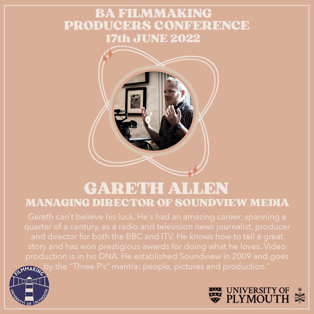 PLYMPRODUCERS's tweet photo. With only 3 days left, today’s guest reminder is Philip from @LSFF, and Gareth from local company @soundviewm! We’re getting closer and closer to the conference, make sure you get your free ticket for the event! https://t.co/yula19M1An