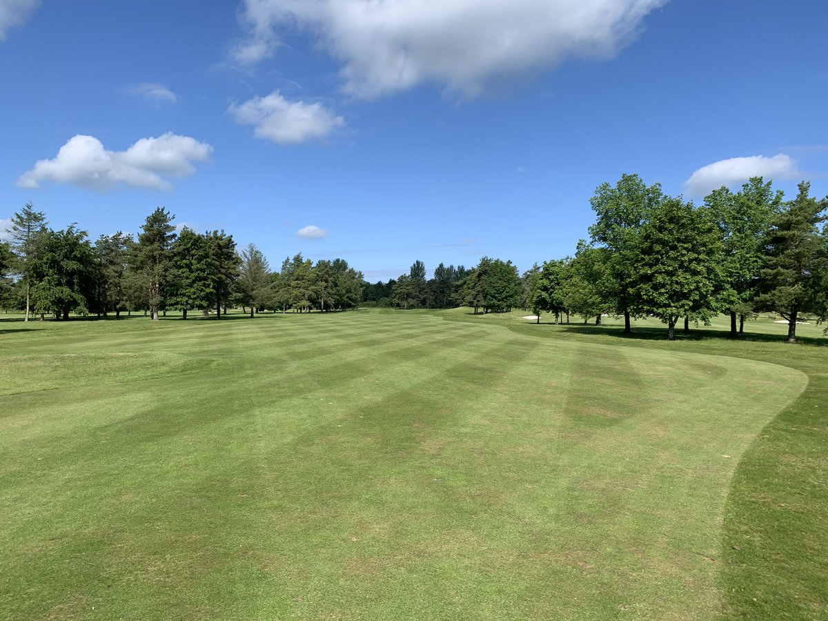 poshjohn's tweet photo. Boys smashing it again as we build up to @TheOpen qualifying @MinchGolfClub. @liamgreig7 and @Jhammond27 out hand mowing tees for the first time and big thanks to @AlexJonesTAG for the extra machinery support this week. #teamworkmakesthedreamwork https://t.co/ATCLkWY9UQ