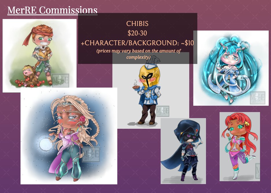 MerREart_007's tweet photo. Official commission sheets ~ 
For other questions people email or DM me! 💙😊
#commissionsopen #artistcommission #ArtistOnTwitter #digitalart #illustration #conceptart https://t.co/FVATQI2UYK