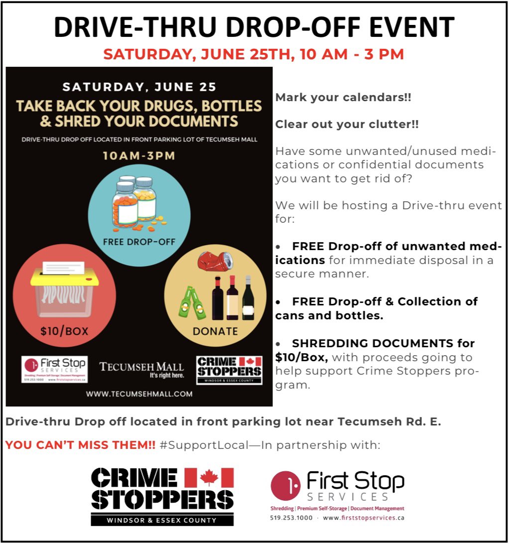 CStoppers's tweet photo. Be sure to collect all those cans/bottles, go through those file drawers &amp; clean out those medication cabinets! ♻️🎉 @tecumsehmall &amp; #FirstStopServices

https://t.co/sM0hoFHSpW https://t.co/uixG5g3Gyc
