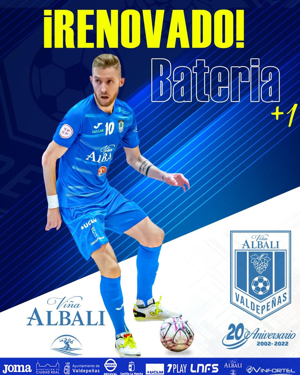 VinaAlbaliFS's tweet photo. |NOTICIA| 💙

💻 BATERÍA, AZULÓN UNA TEMPORADA MÁS

👉 https://t.co/xgHlRIr8rG

Tenemos @Bateriafutsal para rato 💪

#ViñaAlbaliValdepeñas
#RenovaciónBatería https://t.co/oyYPAlxnQK