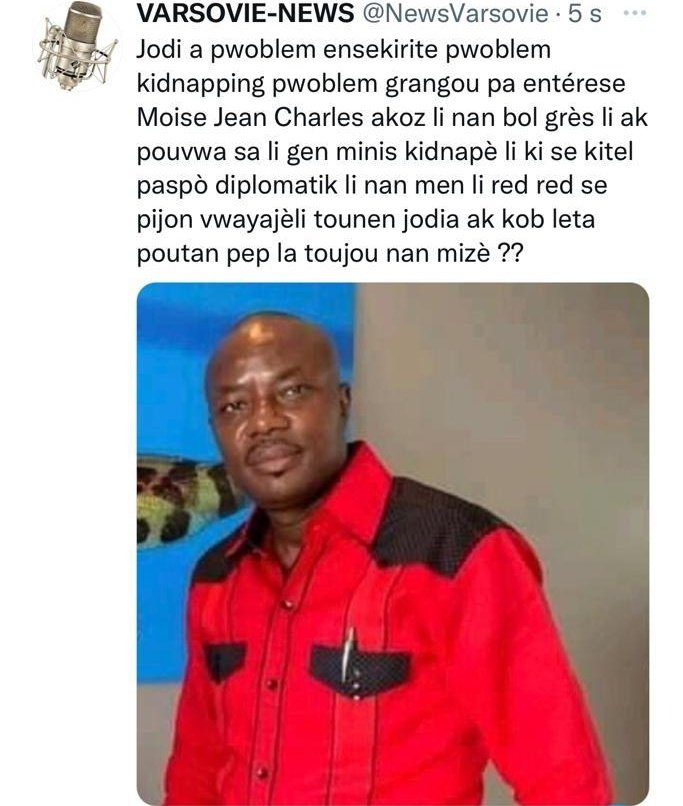 Mokaa_2017's tweet photo. Flash! kounya PÈP la wè klè ni fo Doktè, ni fo Pitit Desalinn, ni fo LIDÈ ki toujou montre yo vle kanpe kote PÈP la tout se maniguèt. Apa Chat pran Lang Moïse Jn Charles (Timòy) li gen zèb nan bouch li svp Timòy kote KÒB Entèlijans Ministè Enteryè a paske peyi a pa gen Sekirite.! https://t.co/Hy5GoSYbyR