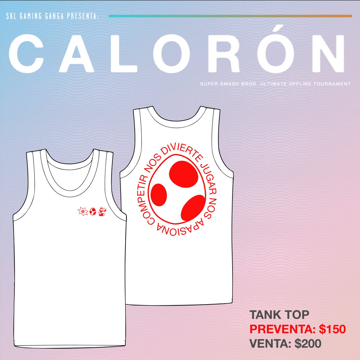 SKLGamingGanga's tweet image. ℙℝ𝔼𝕍𝔼ℕ𝕋𝔸 𝔼𝕏ℂ𝕃𝕌𝕊𝕀𝕍𝔸 ‼️ 
 
¿Ya vieron el nuevo diseño de tank top? 👀 🔥

Adquiere el tuyo por preventa o junto a toda la colección CALORÓN que tendremos disponible de manera limitada para celebrar nuestro próximo evento ☀️

Pedidos por DM 📥