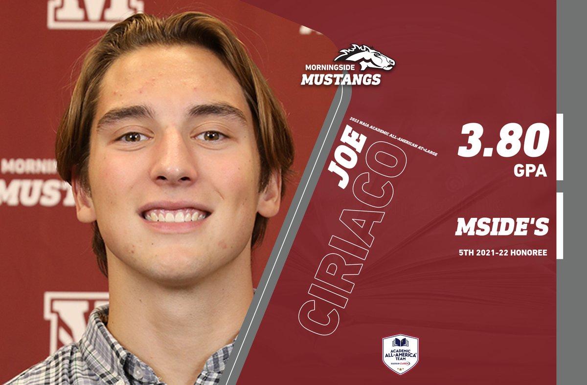 MsideMustangs's tweet photo. 🏊‍♂️ Congrats to @MorningsideSwim Joe Ciriaco on his 2022 @CoSIDAAcadAA second team men's at-large Academic All-American award! - Read more at https://t.co/4KNa7W1PYa! #MsideProud @MorningsideEdu https://t.co/P03VNSzlH2