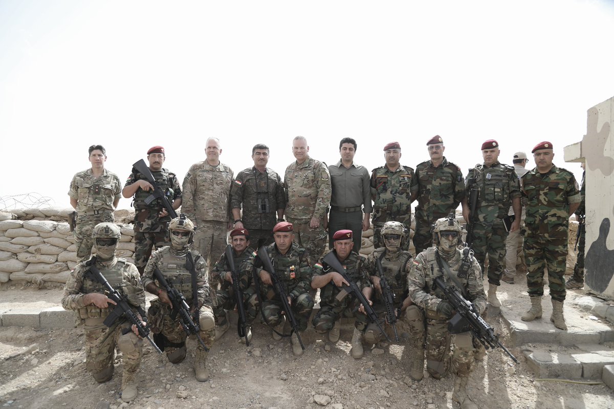 SirwanBarzani_'s tweet photo. We were pleased by the visit of Director of MAG BG Nick Ducich, and Deputy Director of MAG-North Col Leonovich to Sector6. Latest security situations, remaining ISIS terrorists, and coord among Peshmerga, Iraqi army and collation discussed. Also visited the Peshmerga on the front https://t.co/3OYgBWvhfX