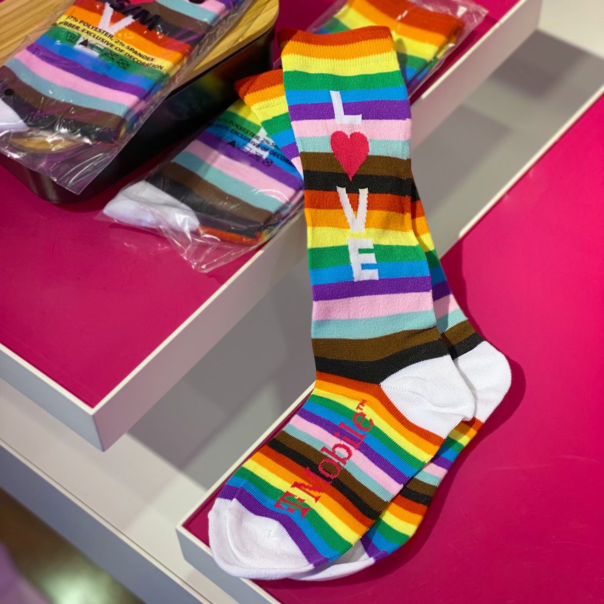 Swing by your local <a href="/TMobile/">T-Mobile</a> or <a href="/MetroByTMobile/">Metro by T-Mobile</a> store TODAY to grab a pair of these awesome #Pride socks! Claim yours in the #TMobileTuesdays app and hurry in, they're going fast!