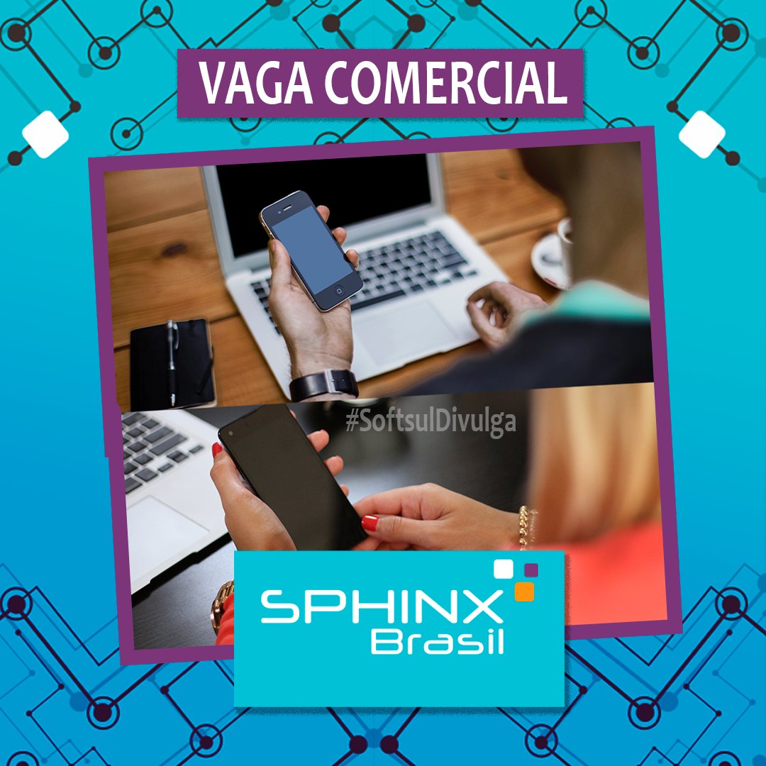 softsulorg's tweet photo. #SoftsulDivulga Vaga na área comercial da Sphinx Brasil
Mais informações por direct https://t.co/Y4QYZe0HfB