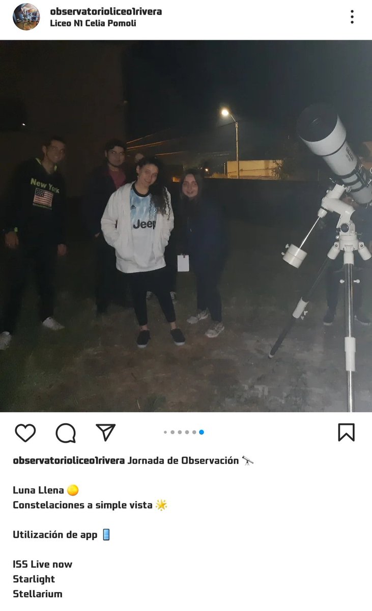 Nestorbusta's tweet photo. Jornada de observación - 13/06/2022

Observatorio Astronómico del Liceo N°1 Dra.Celia Pomoli - Rivera

@OAM_uy 
@oalmuruguay 
@ANEP_Uruguay 

Docentes: 
@Nestorbusta 
@carmenpedezert https://t.co/N2ftKNdxC2
