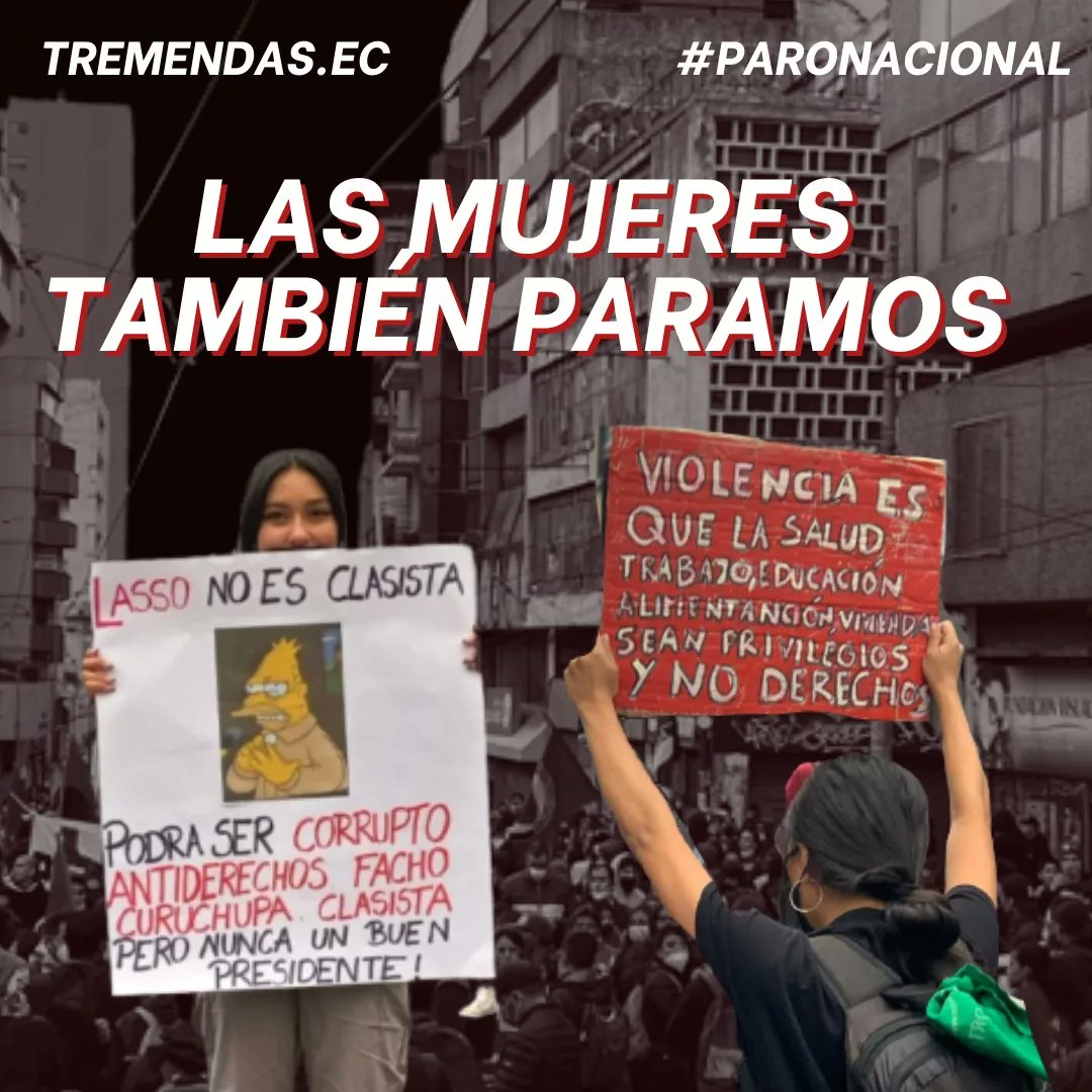 tremendas_ec's tweet photo. ¡Las mujeres también paramos! ✊🏼 Las jornadas de movilización que se desarrollan en los territorios de nuestro país, tienen motivos que van más allá del alza progresiva al precio de combustibles.
#ParoNacional #ParoNacionalEcuador #LasMujeresParamos https://t.co/cU78kgTaCW