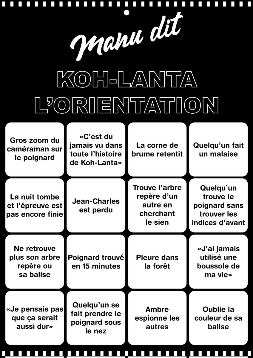 manuditbingo's tweet photo. Qui dit meilleure épreuve de #KohLanta dit Bingo ! La soirée va être géniale 👌 https://t.co/oIfRvbi1zf