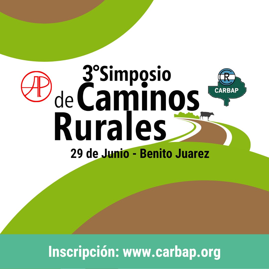CARBAP_ARG's tweet photo. Se viene el 3° Simposio de #CaminosRurales 👇🏻

📅 29 de Junio
📍 Benito Juárez
✍️ Inscripción: https://t.co/G7A3Ycg7Ki https://t.co/pgeDws1rzR