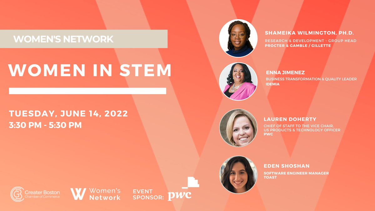 HAPPENING NOW!

The Women's Network: Women in STEM panel is happening now and features some of Greater Boston's most innovative leaders!

Follow along for live updates!

#BosBizWomen #STEM