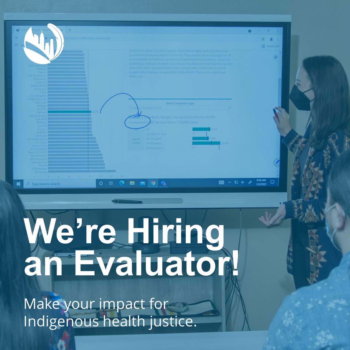 📈 We're hiring an Evaluator! In this role, you'll work in a collaborative environment to coordinate evaluation and data-oriented technical assistance for urban Indian organizations.

➡️ Apply now: loom.ly/XreeBWk

#NativeTwitter #NativeHire #Indigenous #DecolonizeData