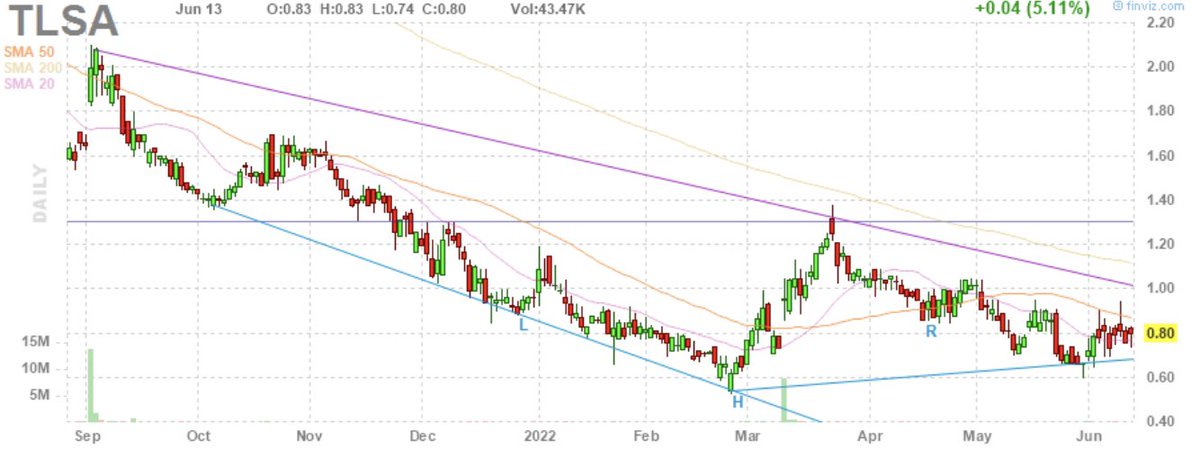 adamskiraver1's tweet photo. #tils $tlsa fundamentally been achieving milestones in business with lots of news flow due.
Technically, ascending wedge formation, has a high hit rate. STRONG BUY https://t.co/Rd6FqyVPhl
