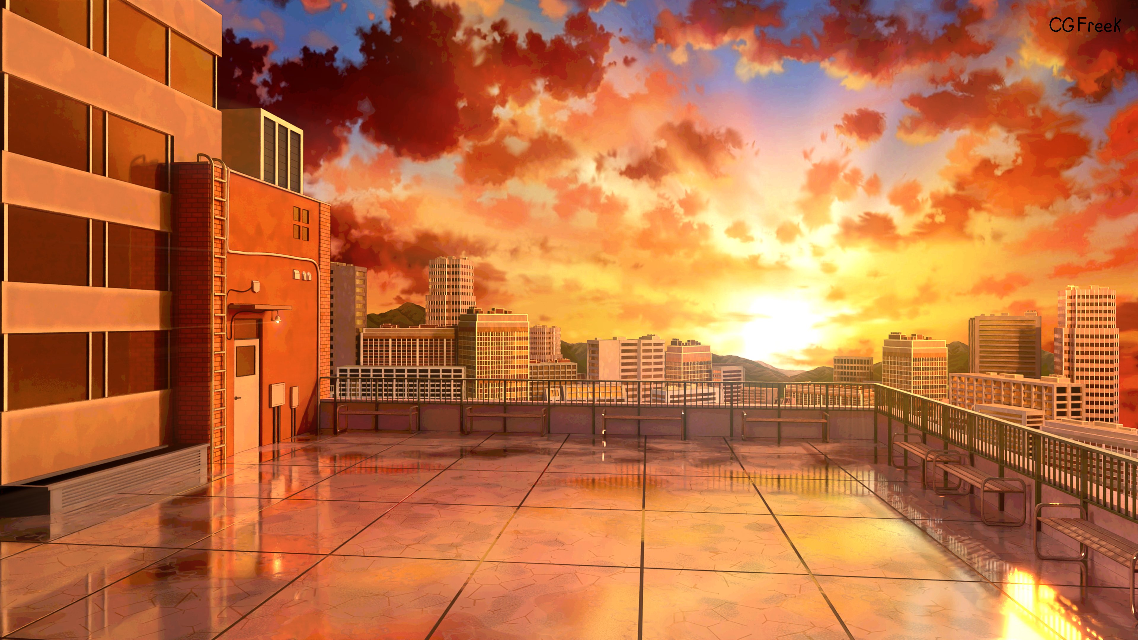 Top 61+ imagen anime roof background - thpthoangvanthu.edu.vn