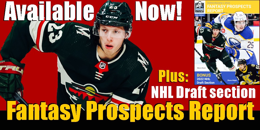DobberHockey's tweet image. 📢AVAILABLE NOW🚨

Dobber&apos;s 16th Annual
#FantasyHockey Prospects Report

400+ Drafted Players Profiled
100+ #2022NHLDraft Players Profiled
Rankings, Upsides, Wait Times...

Buy it and Download it NOW!
dobbersports.com