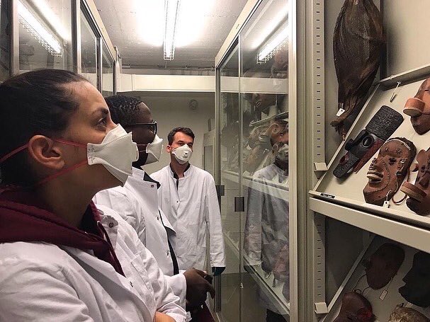 IsackAbeneko's tweet photo. We can’t change the history how it happened but we can change how we are looking at it. Photo taken in November 2018 during our reseach trip in Berlin to the  Ethnological museums archives in Berlin who kept so many artifacts and cultural objects from Africa. https://t.co/TqClo7A3BV