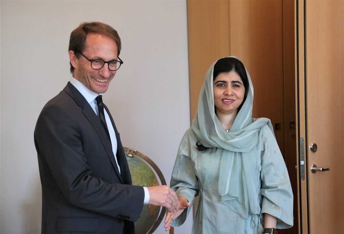 Met <a href="/Malala/">Malala Yousafzai</a> today to discuss girls' and women’s education, especially in Afghanistan.  
Taliban's restrictions on girl's schools and women's rights are taking #Afghanistan towards an economic &amp; human rights catastrophe.<a href="/Malala/">Malala Yousafzai</a> 
<a href="/MalalaFund/">Malala Fund</a> <a href="/EduCannotWait/">Education Cannot Wait</a> 
<a href="/UNICEFAfg/">UNICEF Afghanistan</a> <a href="/UNAMAnews/">UNAMA News</a>