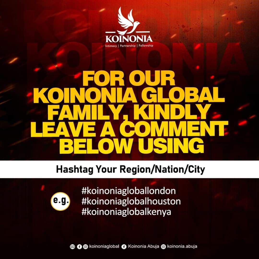 koinoniaeni's tweet photo. Dear Global Family, 

As our Father in the Faith; Apostle Joshua Selman announced yesterday, we are delighted to connect with you and plan onsite meetings. 

We ask that you use hashtags so that we can easily collate and coordinate the most predominant locations. https://t.co/gnfbs3P6mi
