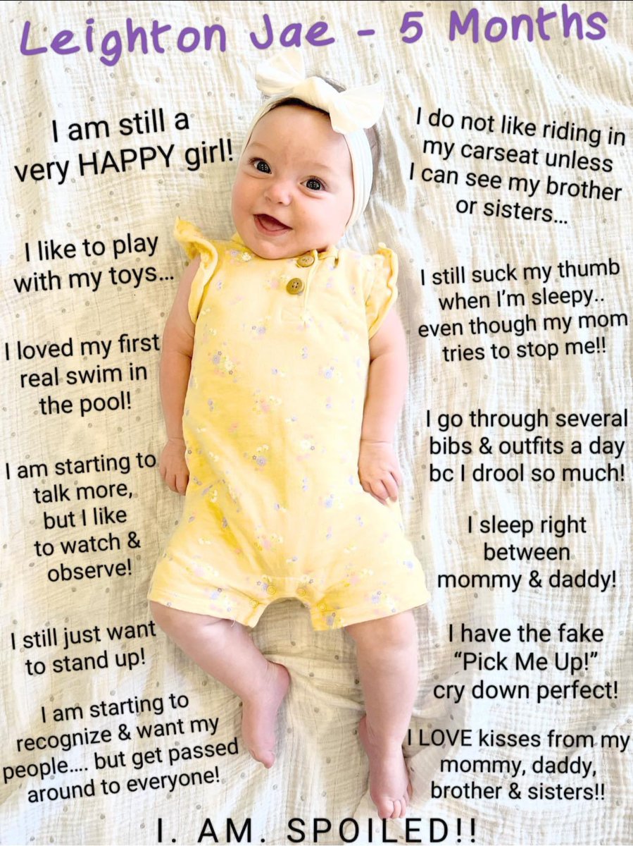 kharrison_23's tweet photo. Leighton Jae - 5 Months + 3 days

Our sweet girl is growing too fast!! She is getting more spoiled by the day…and somehow we are ok with it! 😍☺️🥰 Soaking up the summer break with her! https://t.co/NORDzBSVVV