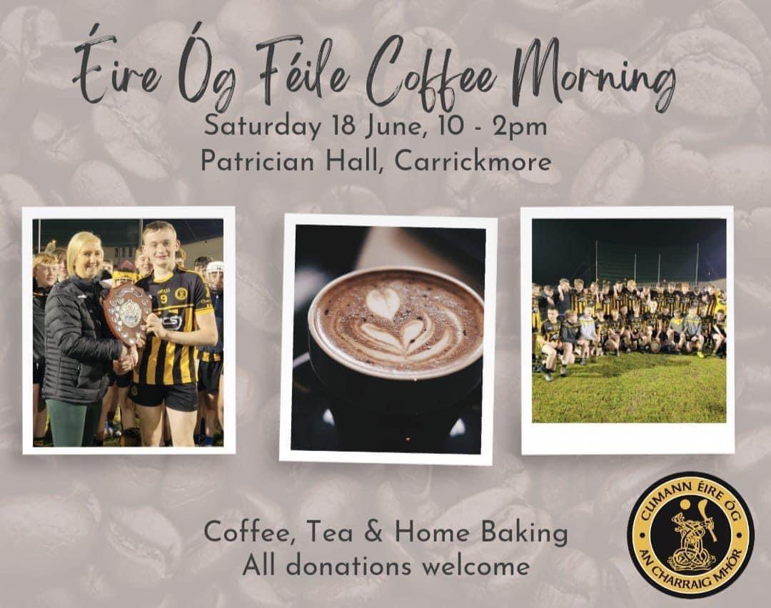 Coffee Morning 🖤💛

Felie Fundraiser 
This Saturday 18th June 10am - 2pm 

<a href="/Patrician1962/">The Patrician</a>
