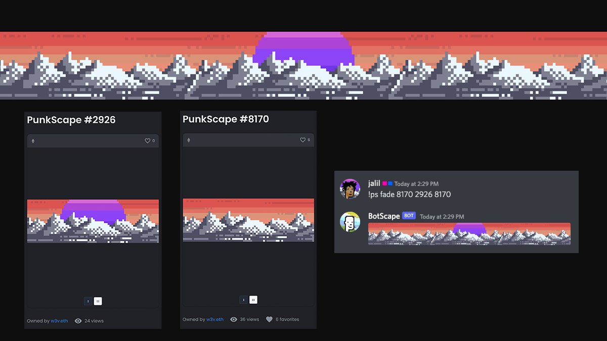 One of the many reasons we are bullish on <a href="/PunkScape/">PunkScapes</a>: Creative Opportunity.

The PunkScape Discord ScapeBot enables the instantaneous creation of unique art through merges, fades, and more - leading to very interesting collecting dynamics and future applications.