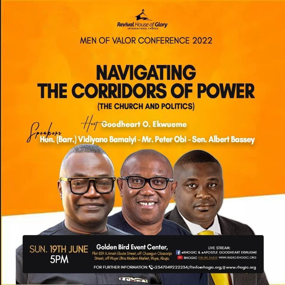 Epickingsley's tweet photo. If you are in Abuja, gather here, @PeterObi is coming for conference in my church, this Sunday 5pm, please plan to attend. @firstladyship @Chude__ @FS_Yusuf_ @Grassroots_PO @ONLYPrincessO https://t.co/7uEWC65Hc9
